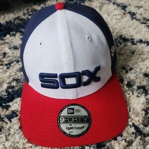 New Era 9 Forty Chicago White Sox Hat Adjustable Baseball Cap Red White Blue MLB